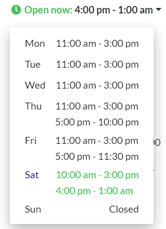 Demo of the Business Hours detail.