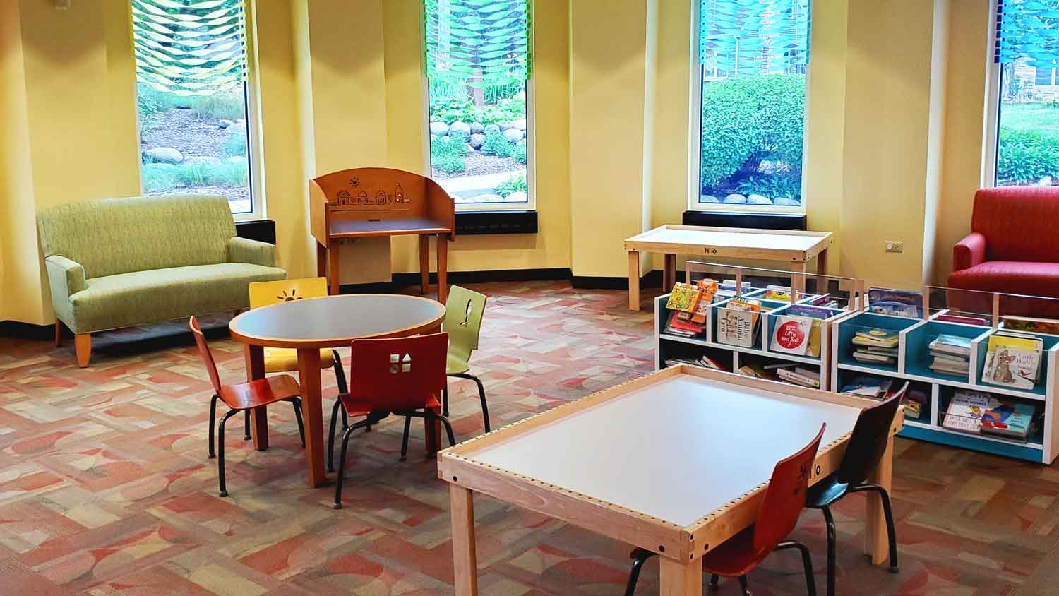 Revamped children's space at the Crystal Lake Public Library.