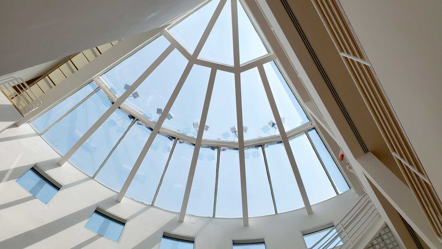 Skylight within the Richard Meier Building addition of the Des Moines Art Center.