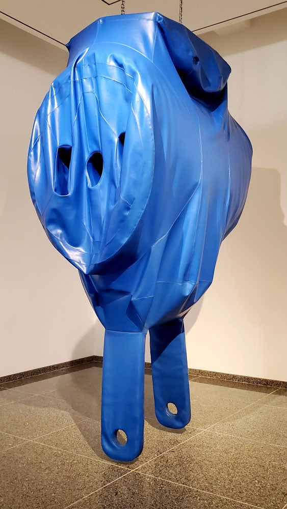 Three-way Plug, Scale A (Soft), Prototype in Blue by Claes Oldenburg at the Des Moines Art Center.