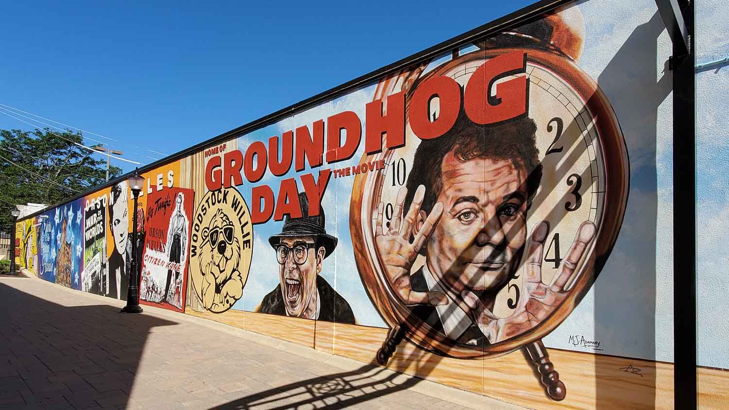 Home of Groundhog Day the Movie mural section.