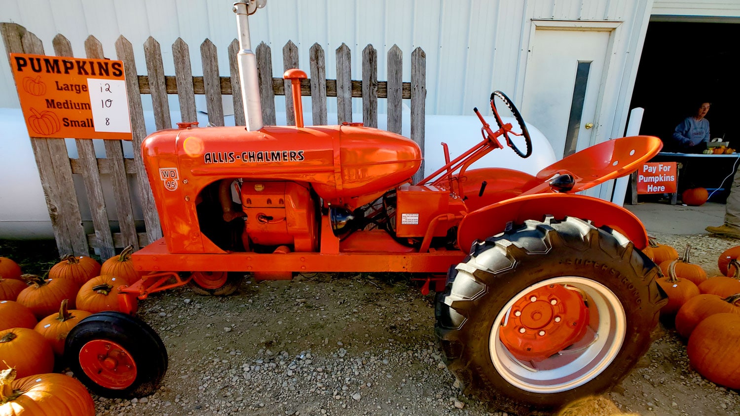Allis-Chalmers WD 45 tractor at Cody's Farm and Orchard.