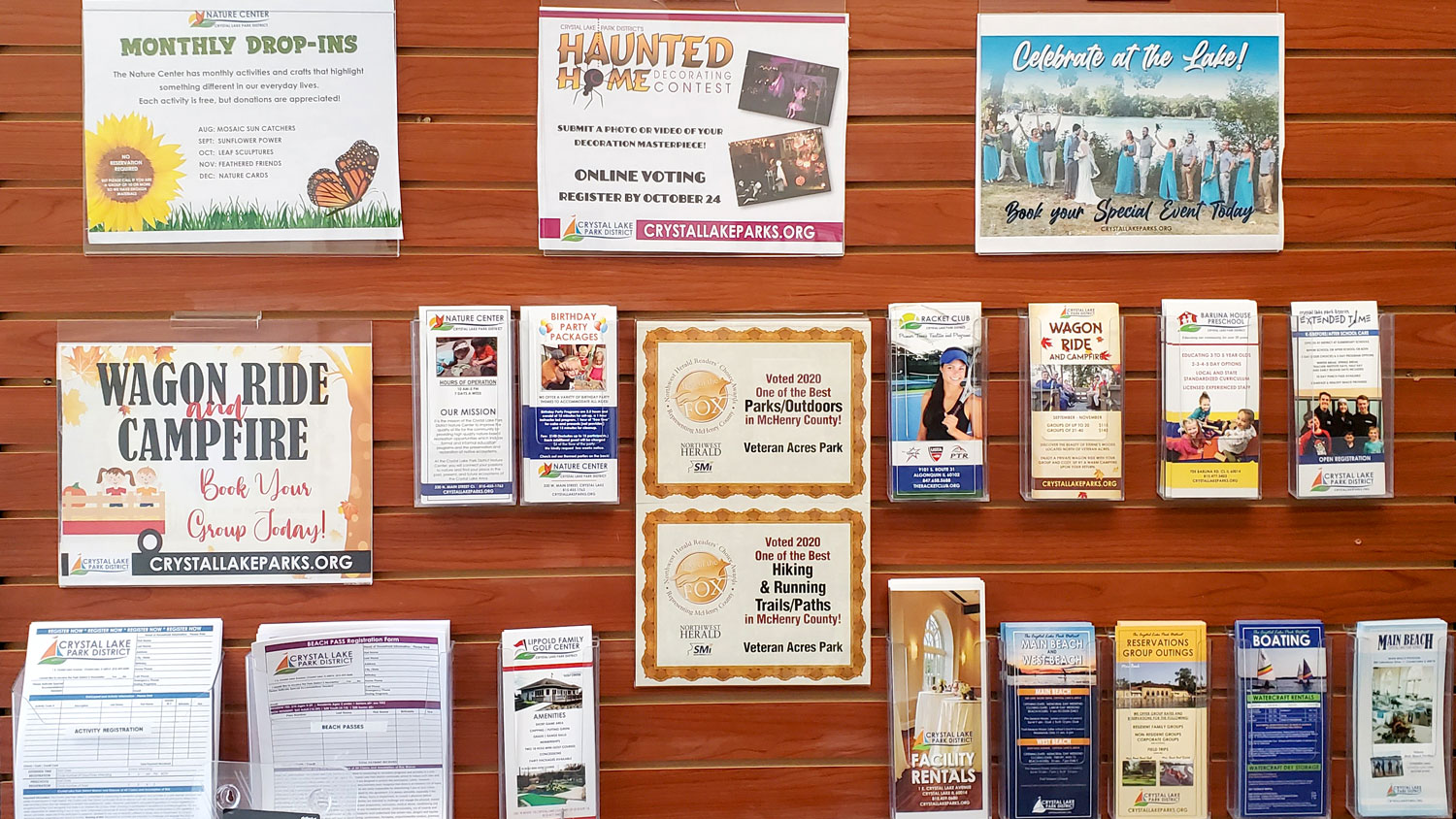 Activity brochures at the Crystal Lake Park District.