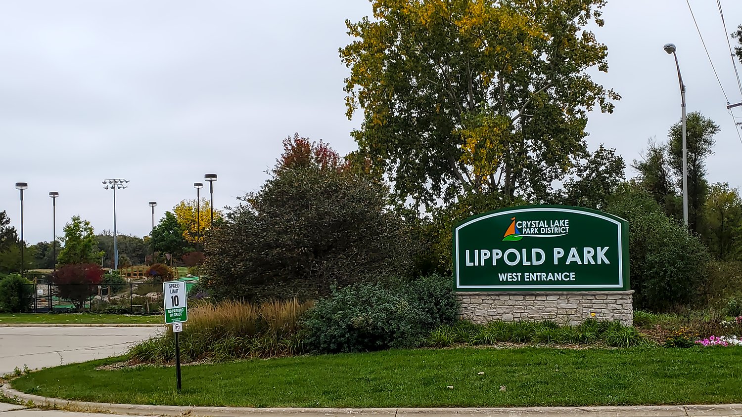 Lippold Park, west entrance and miniature golf course.