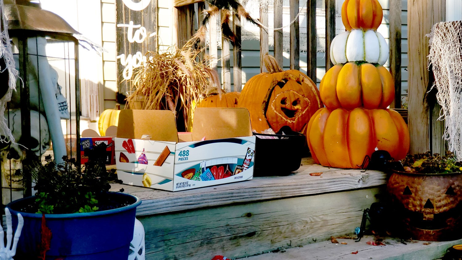 Help yourself trick or treat porch.