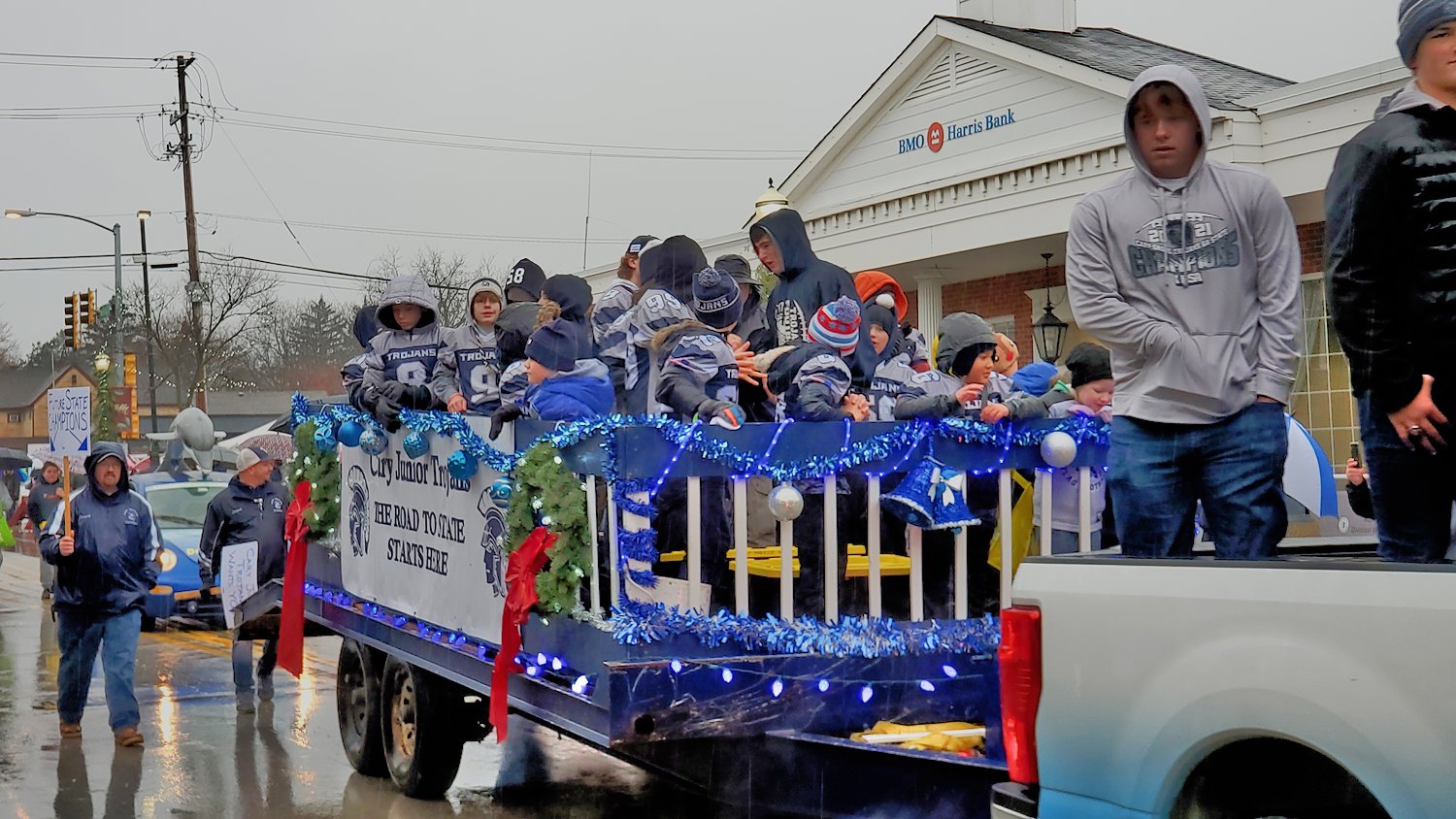 Cary Junior Trojans parade float.