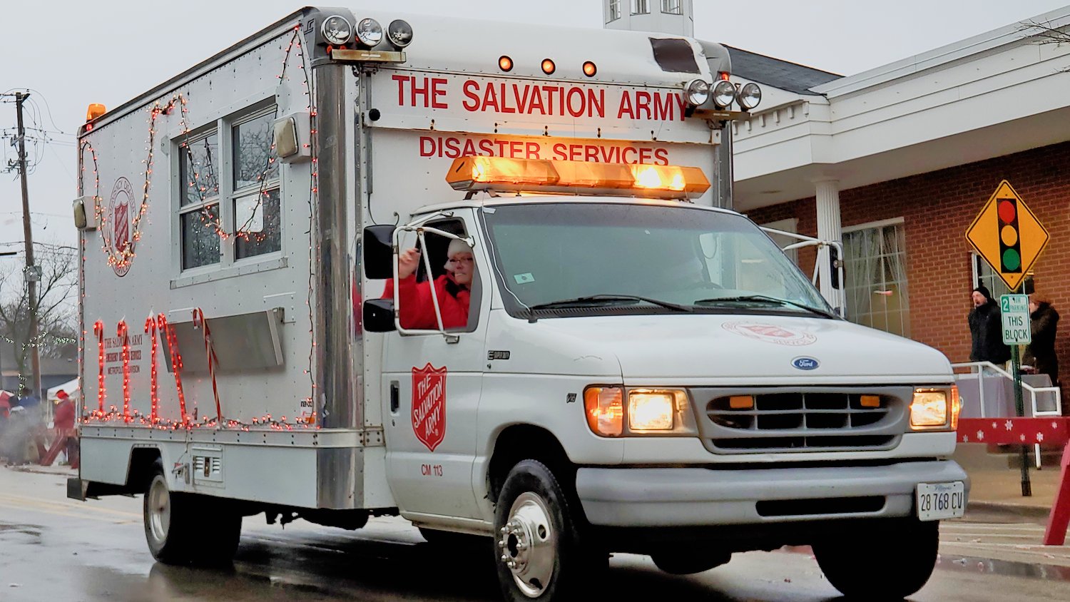 The Salvation Army decked out parade van.