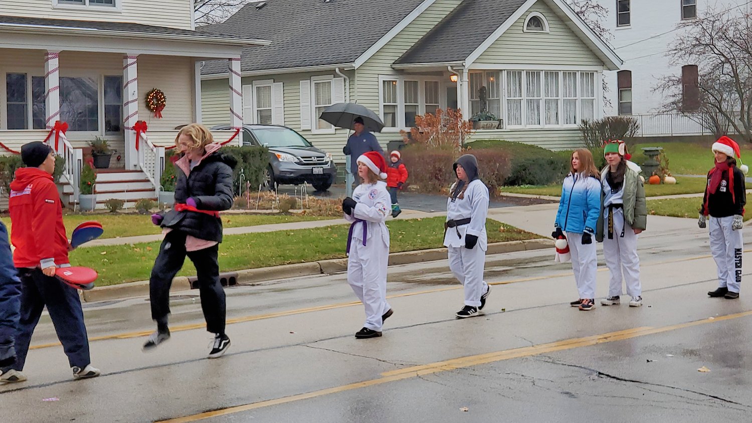 Lee's Martial Arts Academy parade marchers.