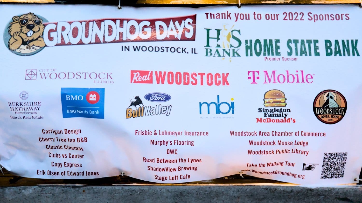 Woodstock's Groundhog Days sponsors for 2022.