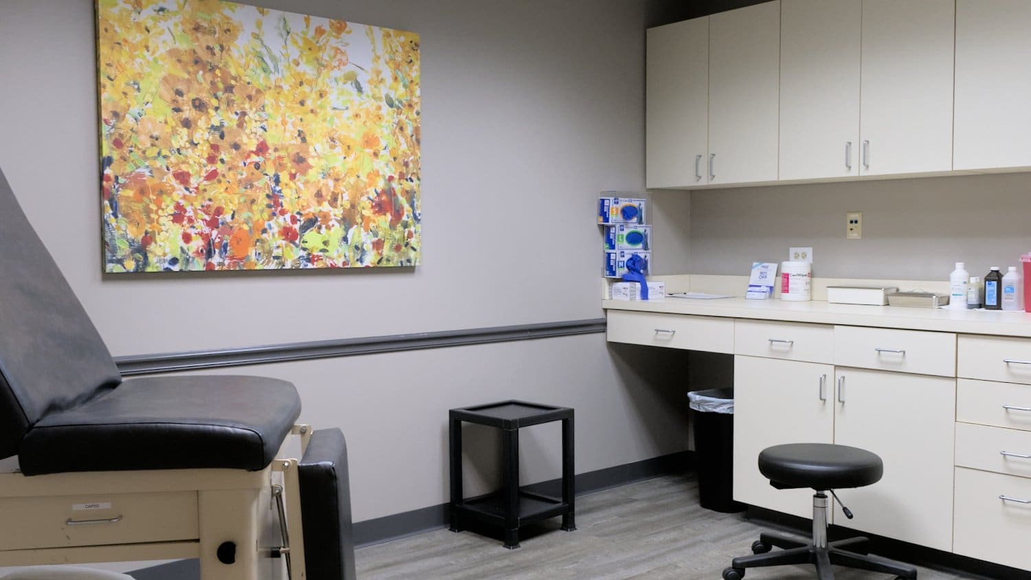 One of the medical exam rooms.