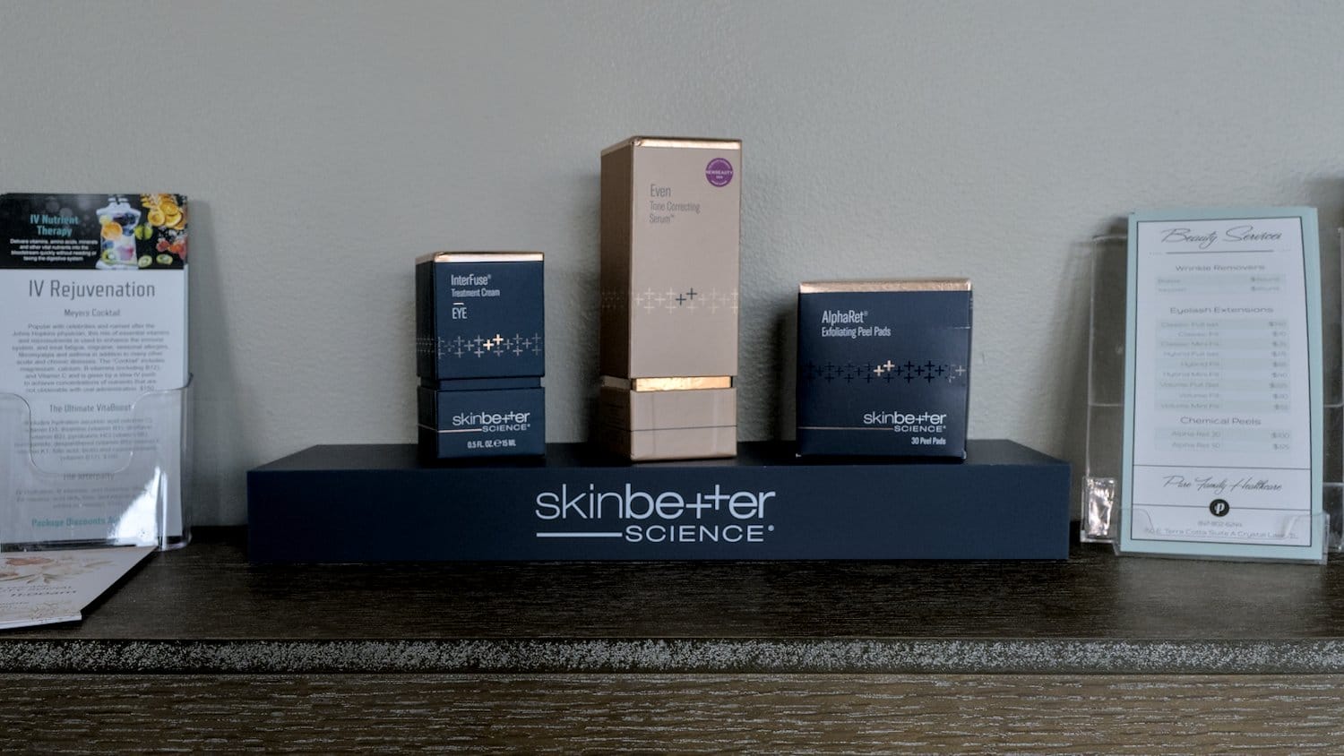 Skinbetter Science products and beauty services.