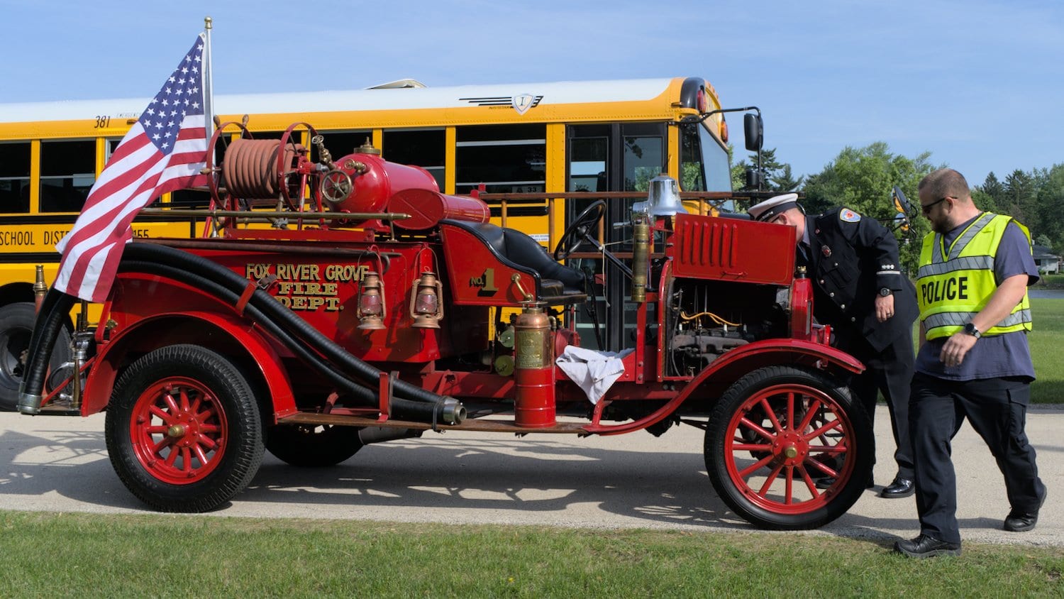 Antique fire engine.