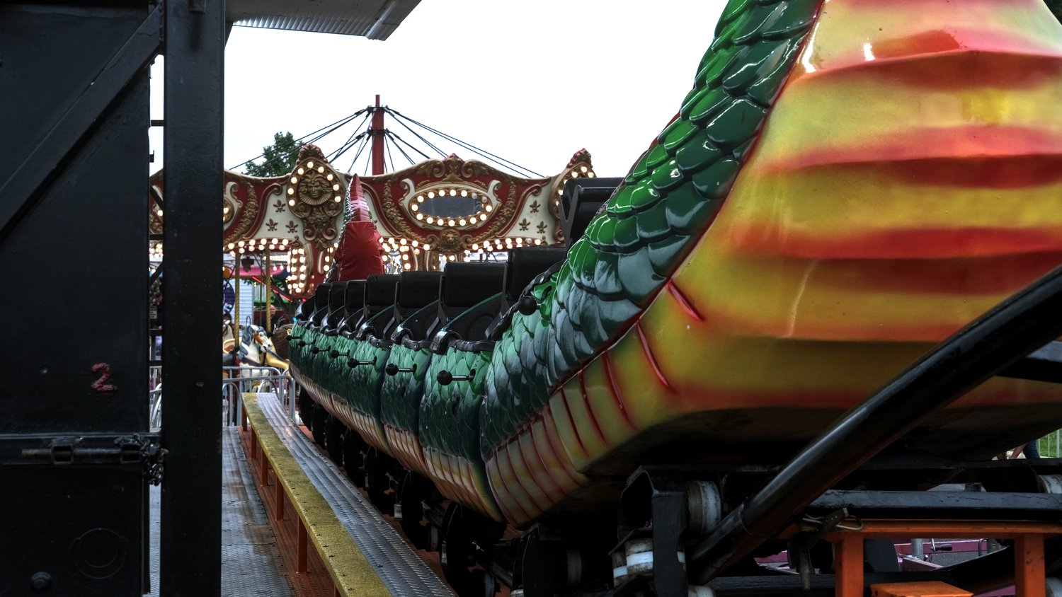 Dragon ride with empty seats.