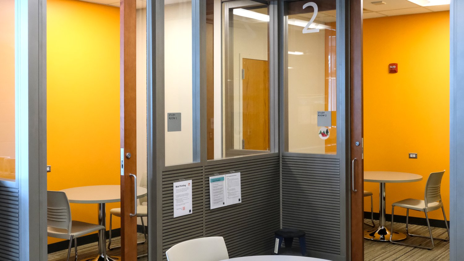 Study rooms at the library.
