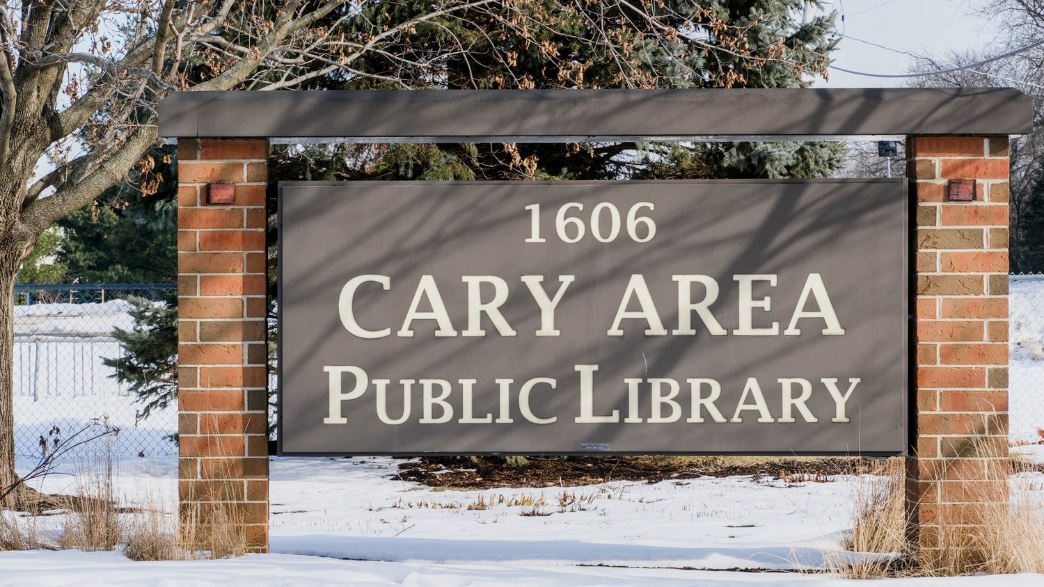 Cary Area Public Library sign.