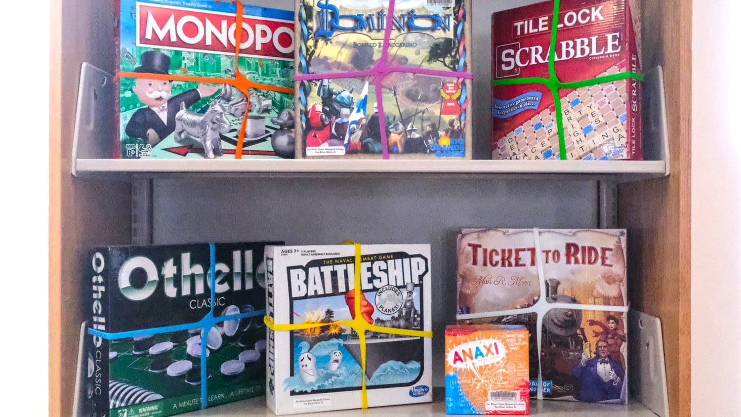 Collection of board games.