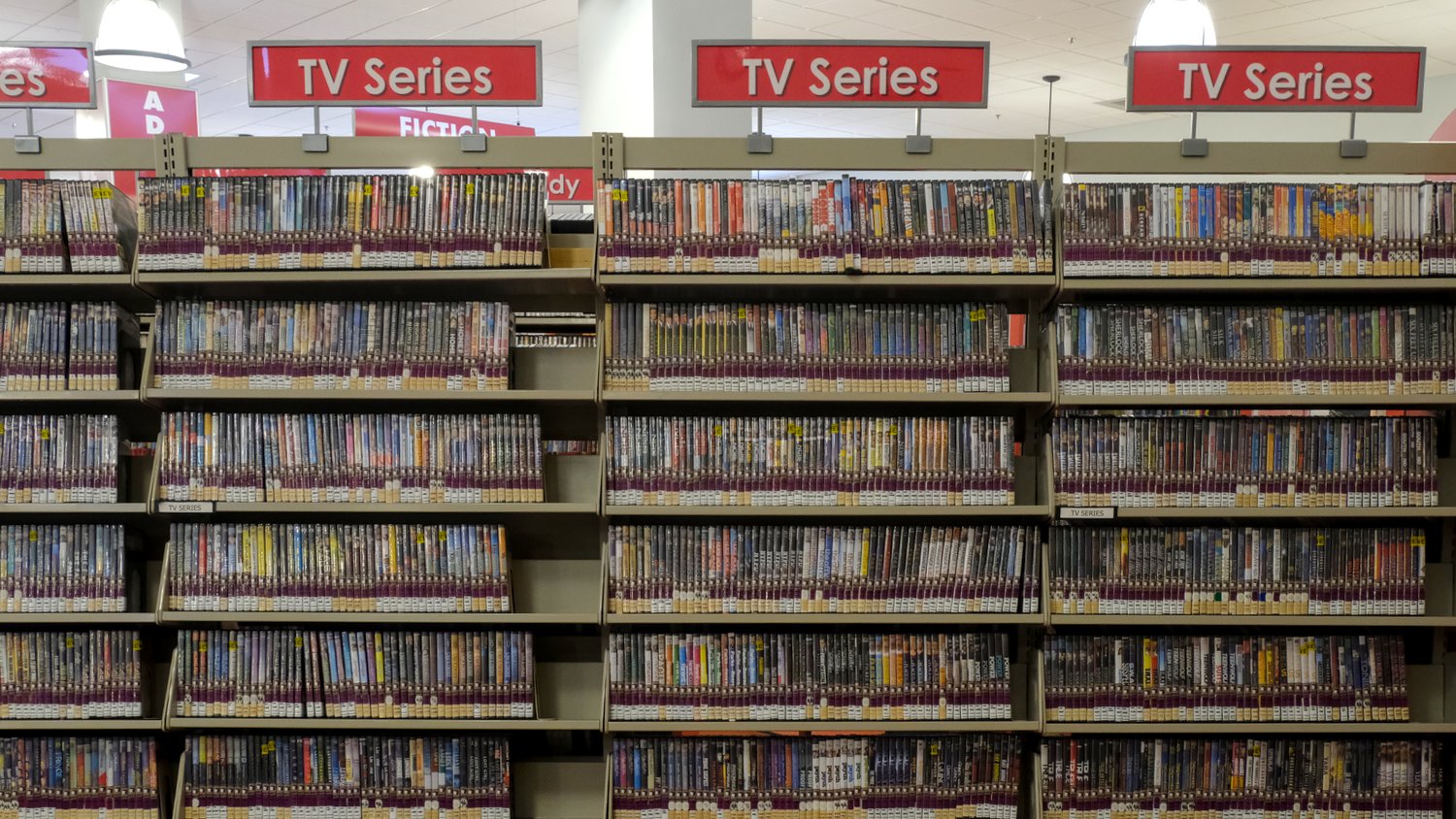 Separate TV series area for DVDs.