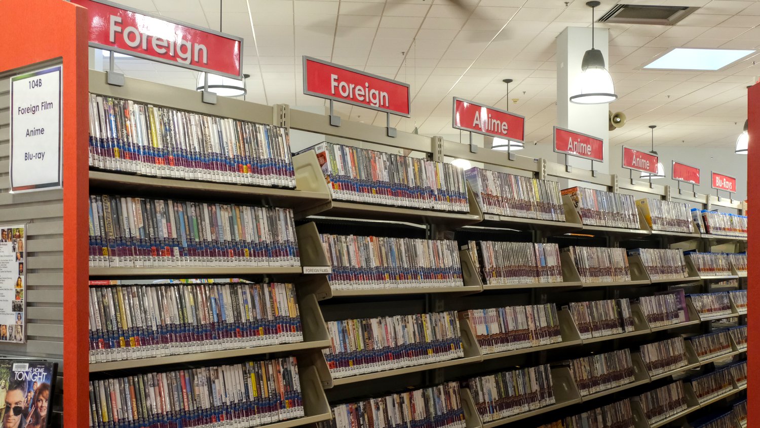 Foreign films, anime, and blu-ray selections.