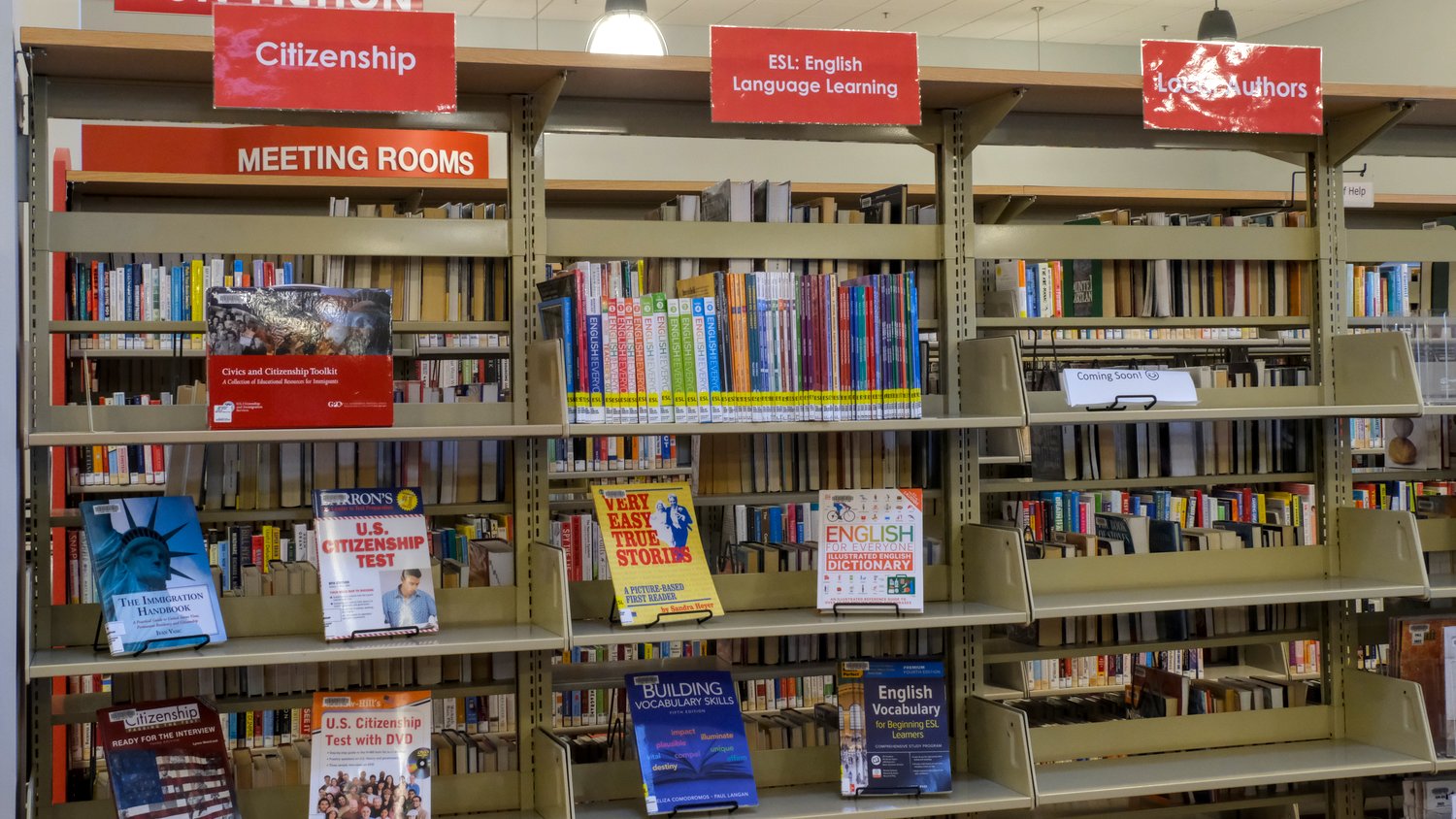 New citizenship, ESL English Language Learning, and Local Authors sections.