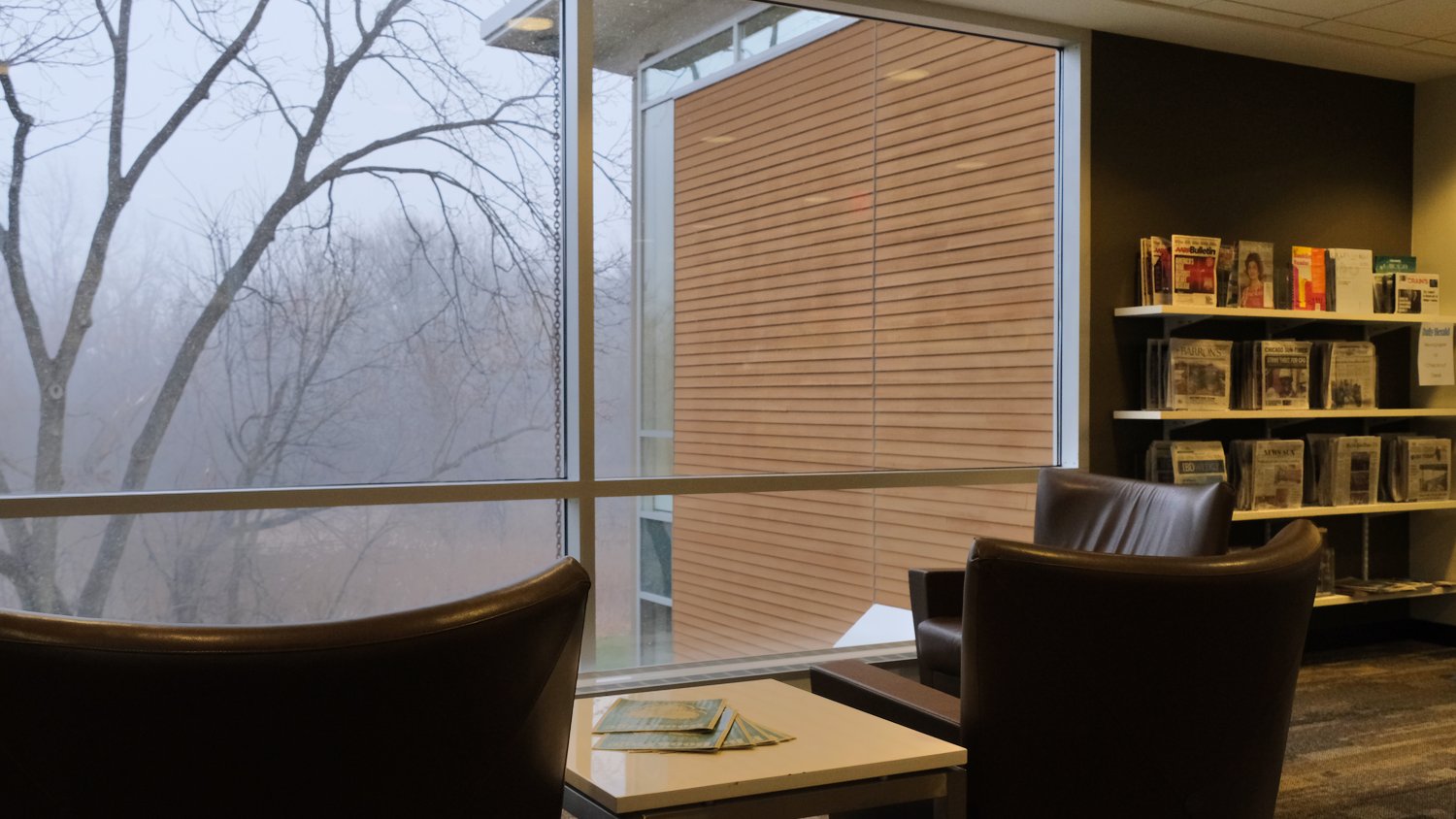 Magazine and periodicals area also serves up large views of the changing seasons.