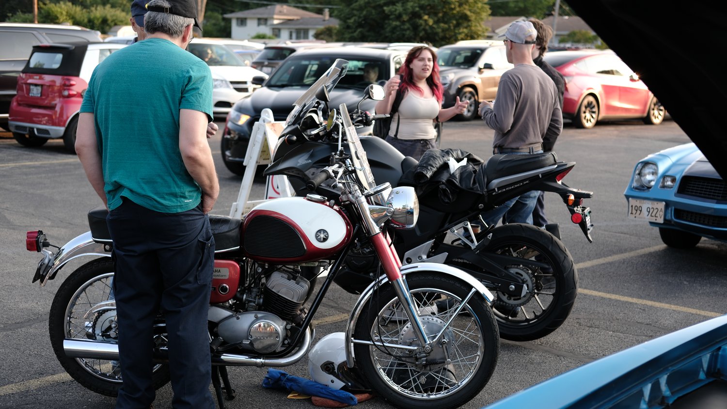 Motorcycles at the car show.