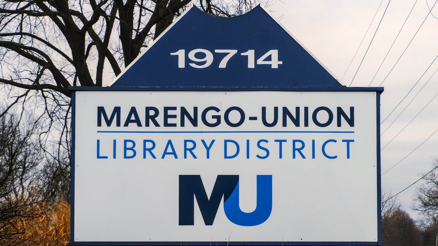 Marengo-Union Library District sign.