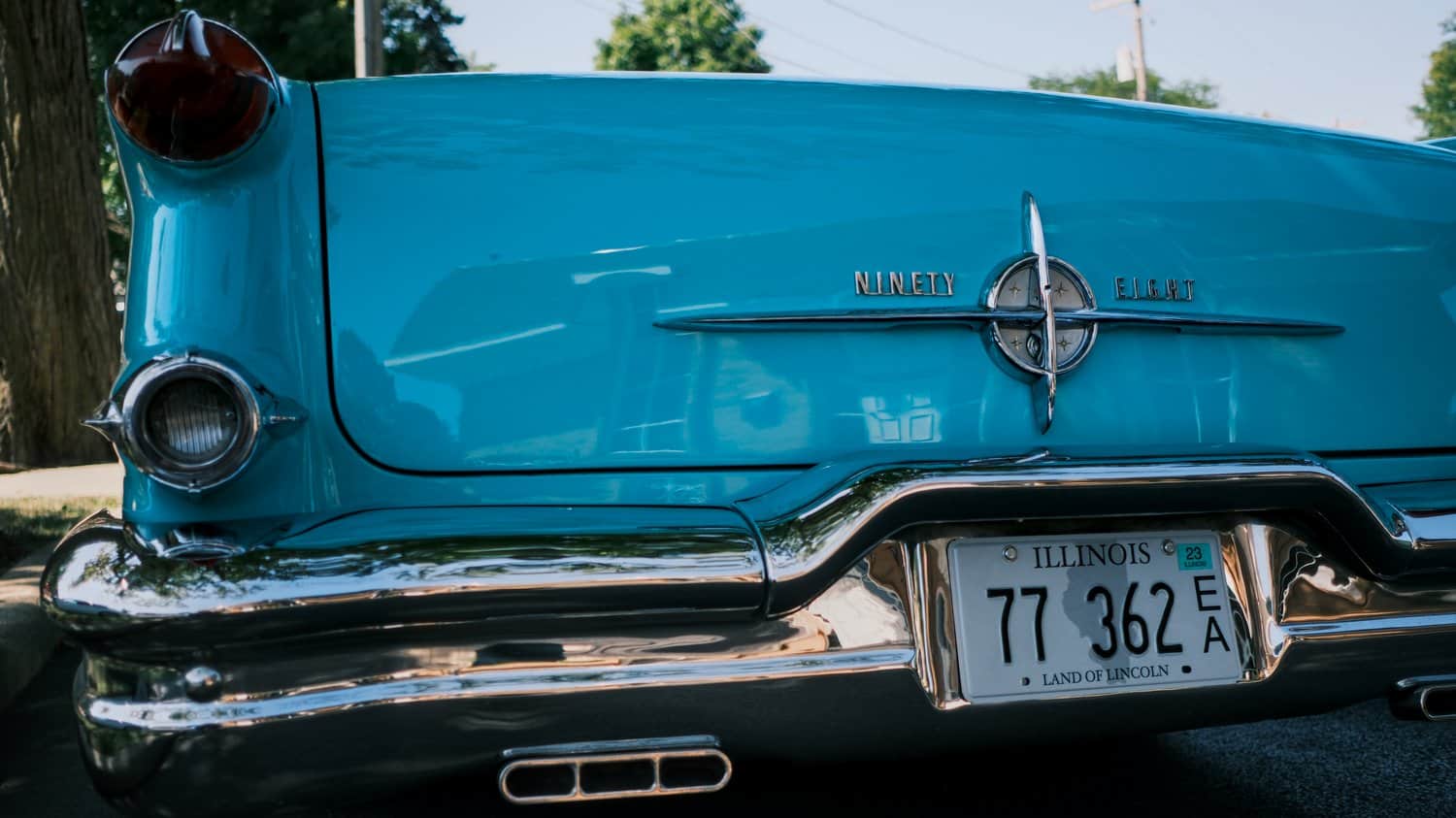Back end of '50s Oldsmobile Ninety Eight.