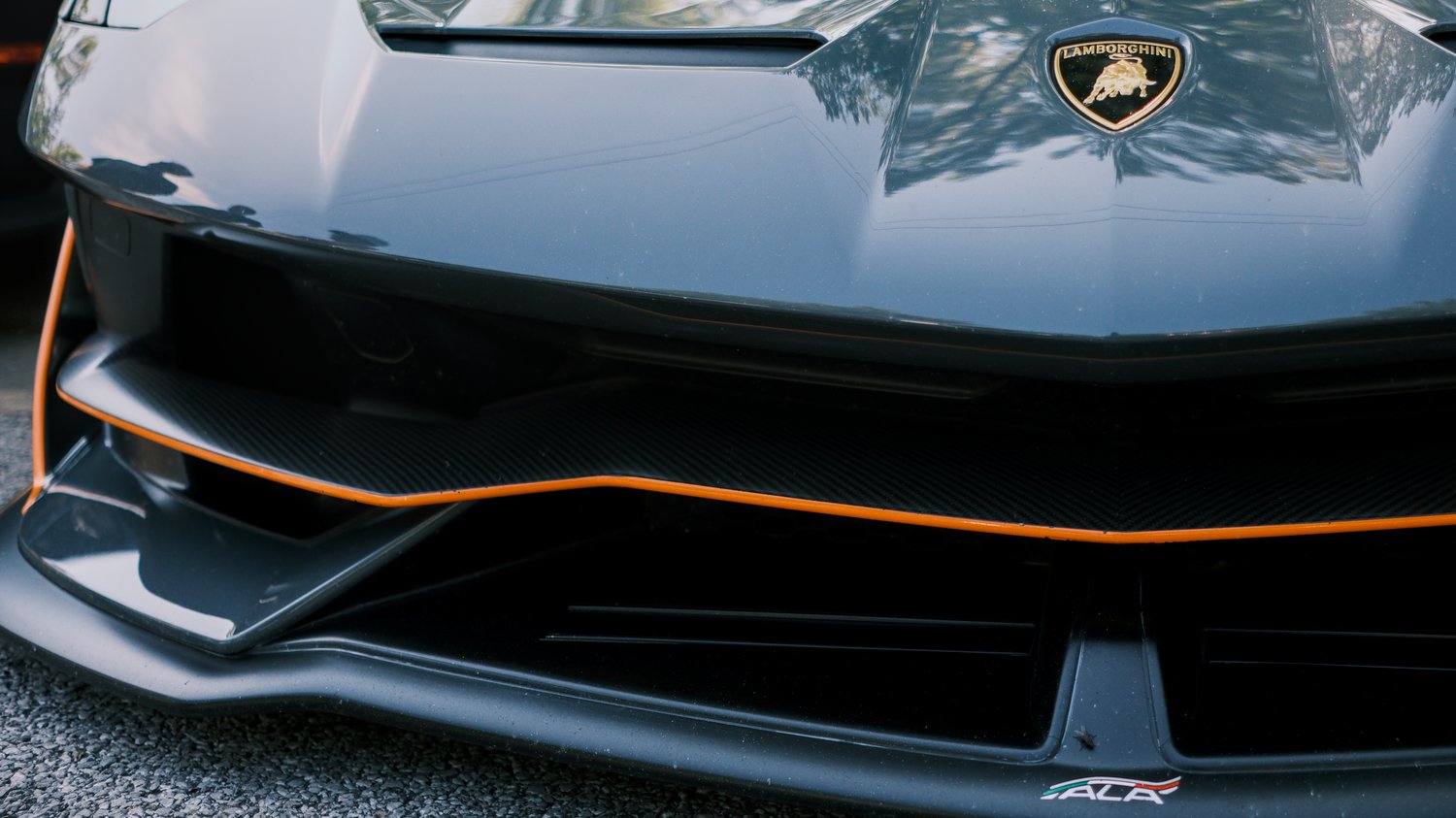 Front of Lamborghini.