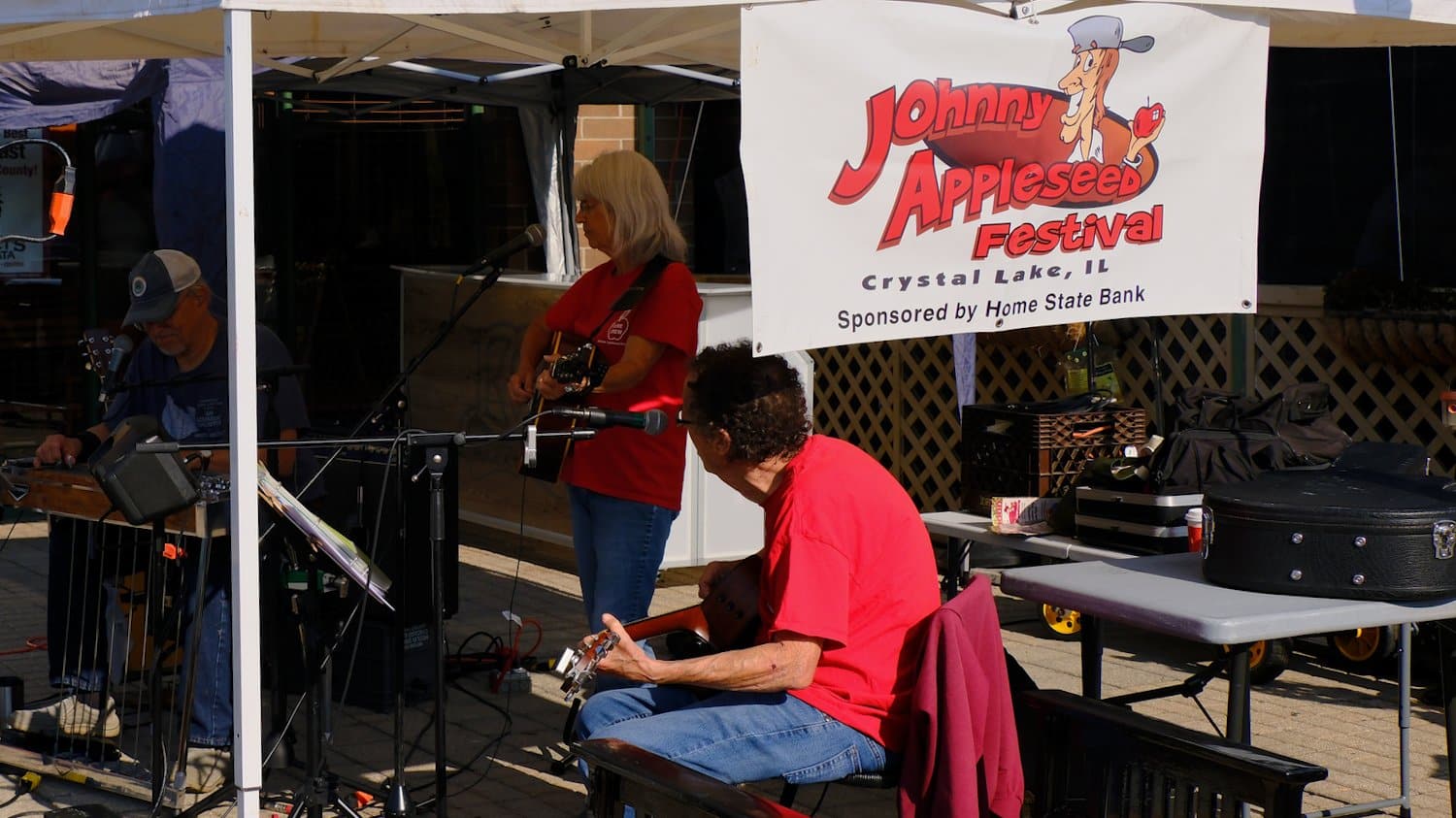 Northwest Highway band performing at the Johnny Appleseed Festival.