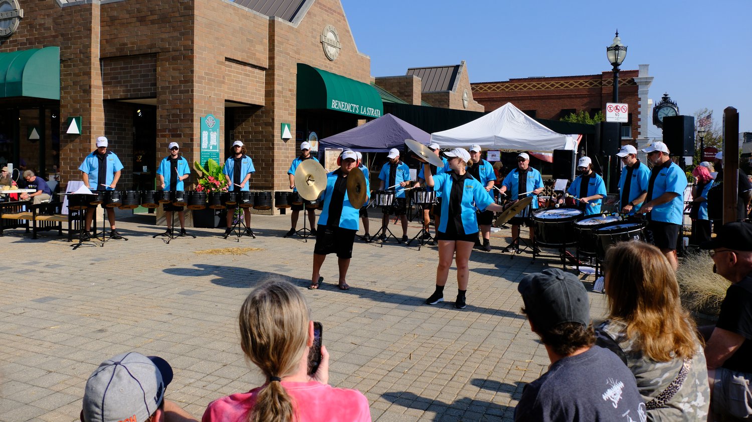 Crystal Lake Strikers playing for the crowd in the Brink Street Market.