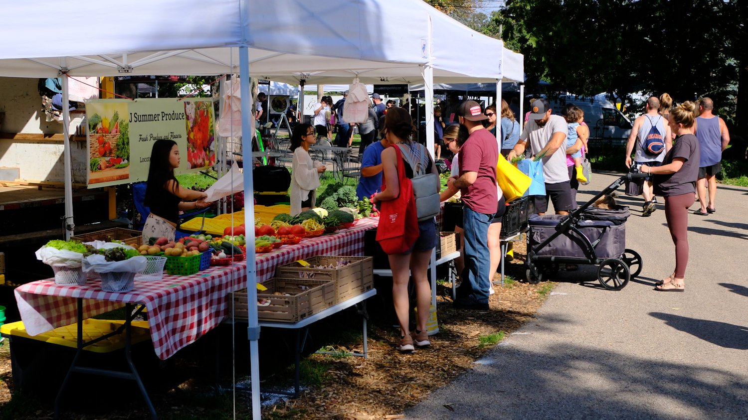 Shoppers at the Open Air Farmers Market+ at The Dole.