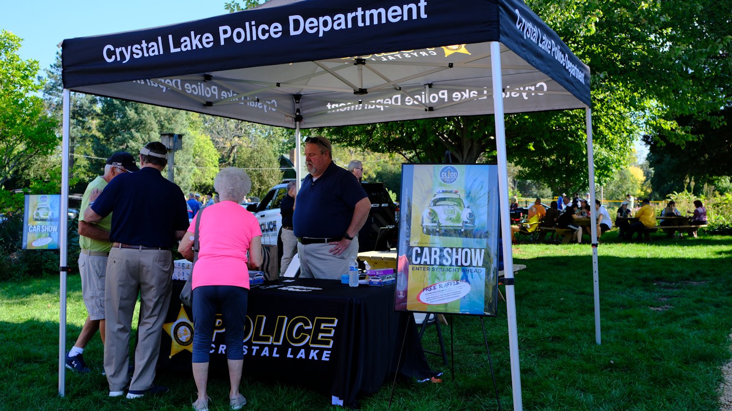 Crystal Lake Police Department tent for the car show.