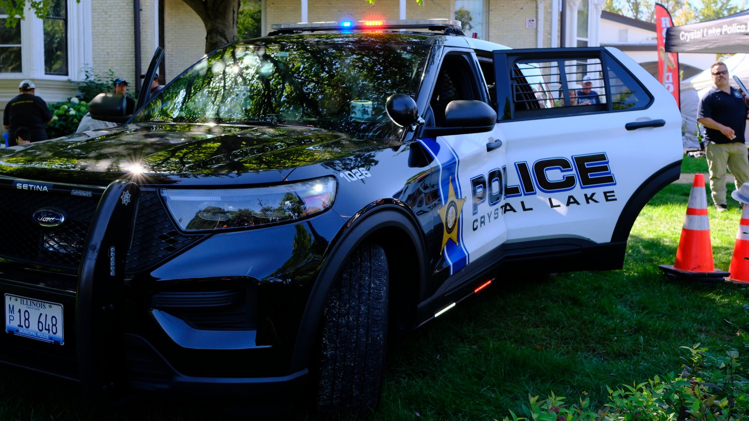 Police SUV on display at the car show.