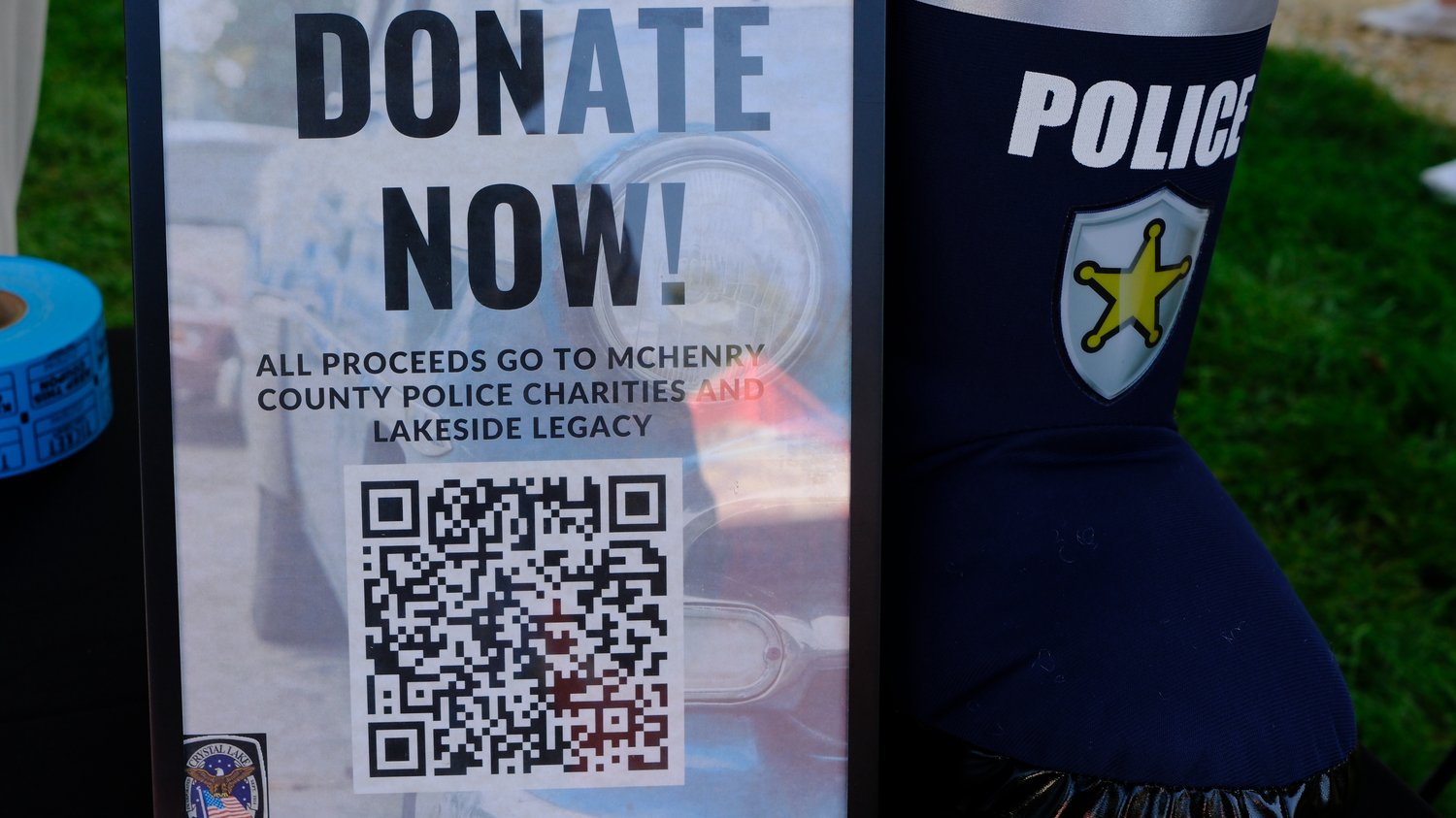 Donation sign at the car show.