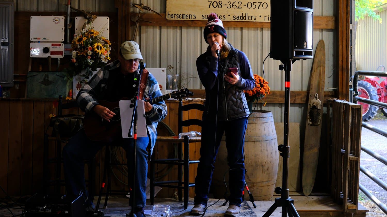 Musicians playing at the Lazy K Ranch.