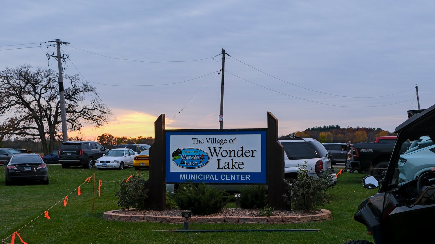 The Village of Wonder Lake sign at the Municipal Center.