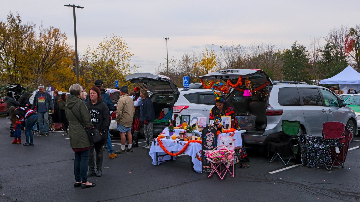 Trunk or treat set up at the Fall Fest.