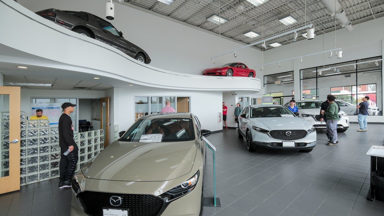Inside the Mazda showroom at Anderson.